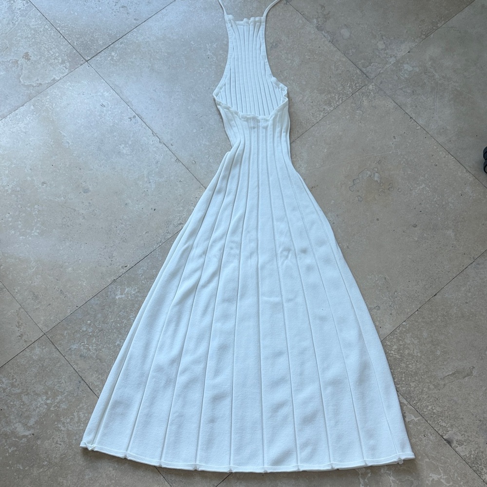 Meshki White Ribbed Halter Maxi - Picture 5 of 6